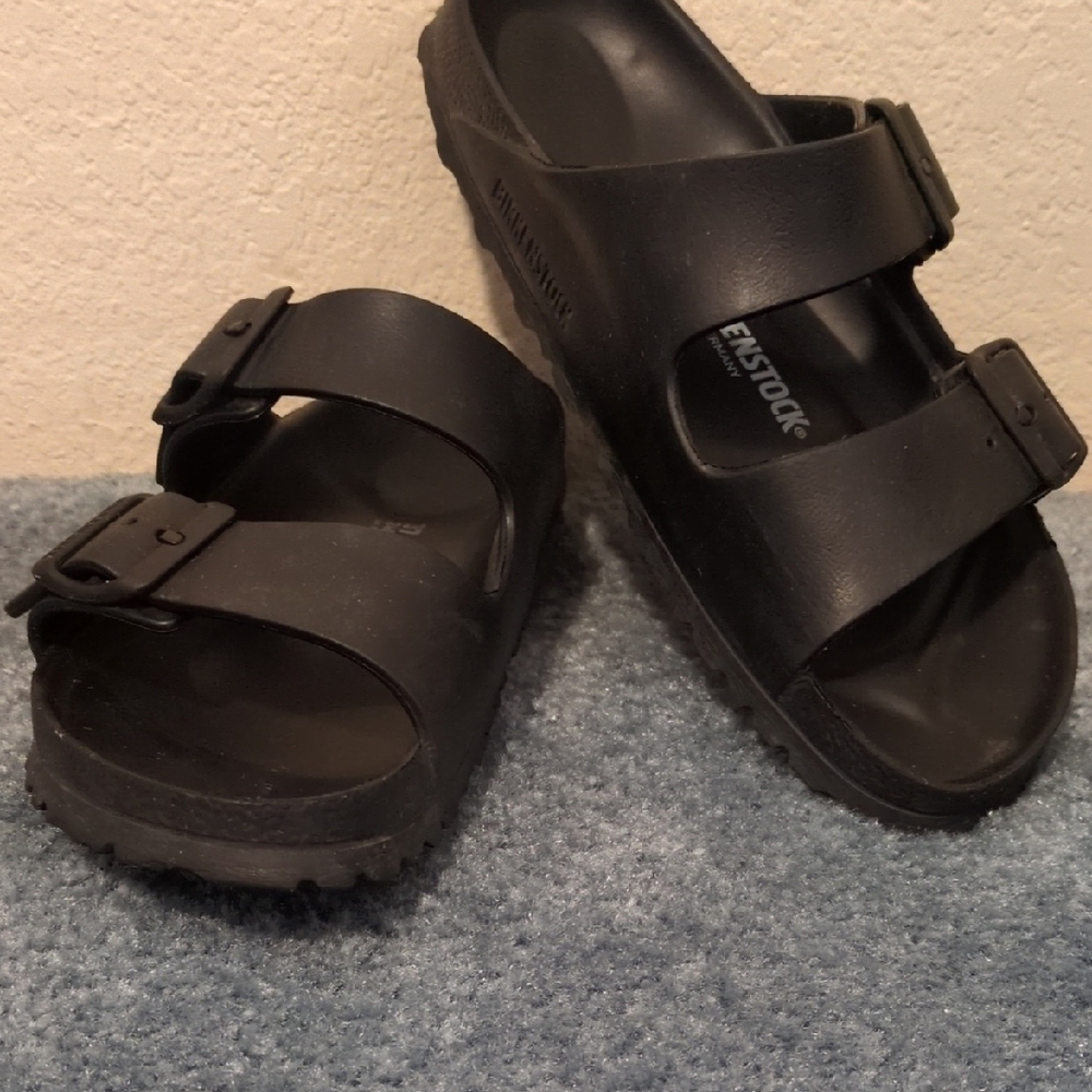 ❤️Birkenstock Black Waterproof Plastic Double Strap Sandals